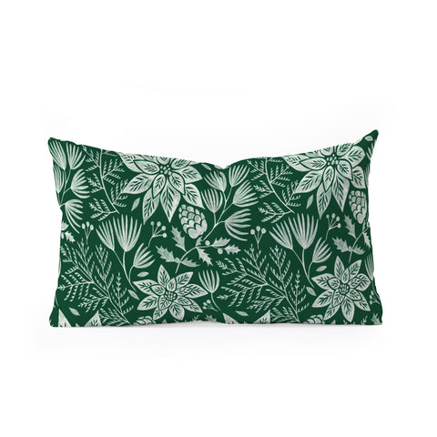 Pimlada Phuapradit Christmas Poinsettia Oblong Throw Pillow