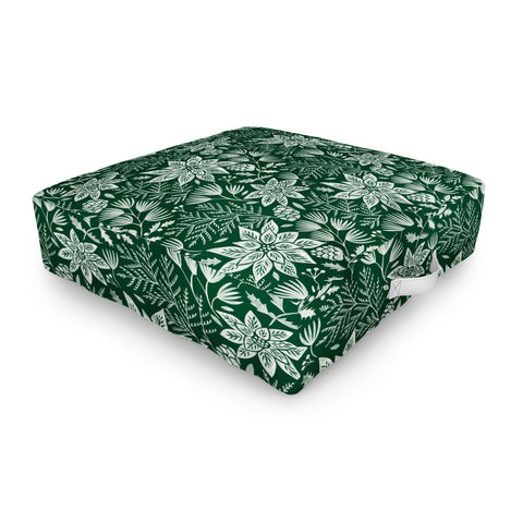 Pimlada Phuapradit Christmas Poinsettia Outdoor Floor Cushion