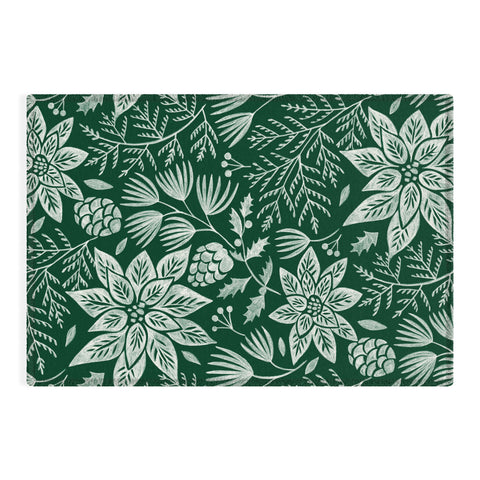 Pimlada Phuapradit Christmas Poinsettia Outdoor Rug