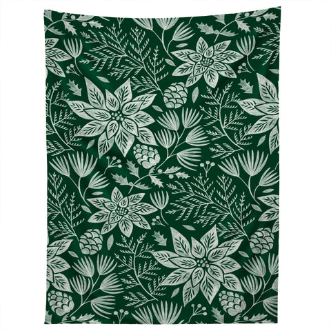 Pimlada Phuapradit Christmas Poinsettia Tapestry