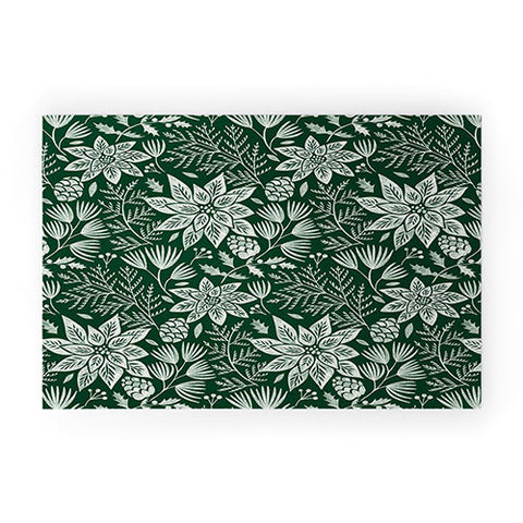 Pimlada Phuapradit Christmas Poinsettia Welcome Mat