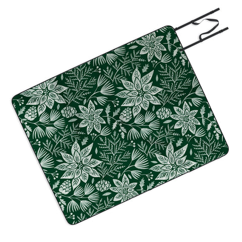 Pimlada Phuapradit Christmas Poinsettia Picnic Blanket