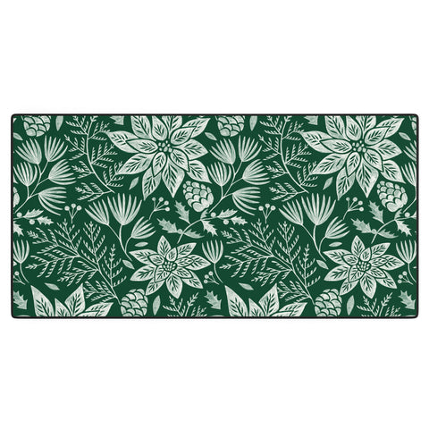 Pimlada Phuapradit Christmas Poinsettia Desk Mat