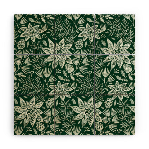 Pimlada Phuapradit Christmas Poinsettia Wood Wall Mural