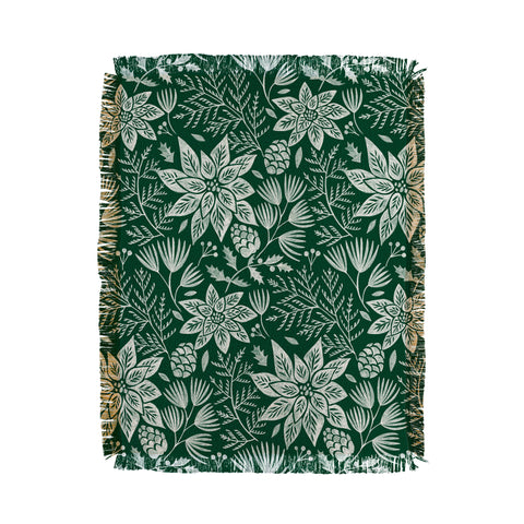 Pimlada Phuapradit Christmas Poinsettia Throw Blanket