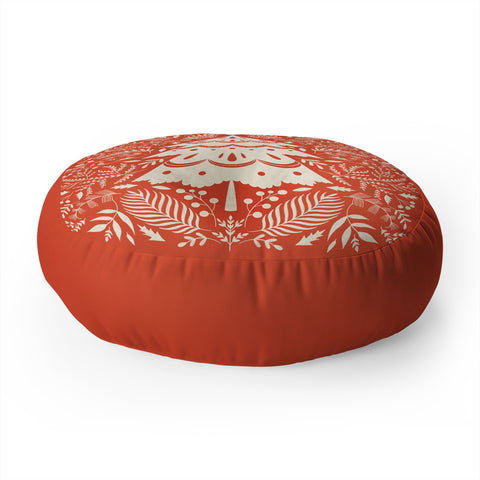 Pimlada Phuapradit Christmas tree winter foliage Floor Pillow Round