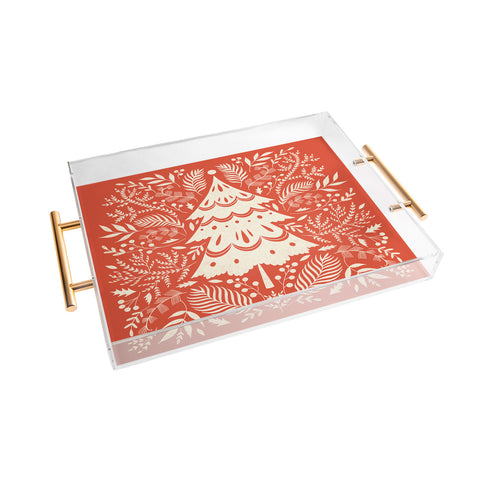 Pimlada Phuapradit Christmas tree winter foliage Acrylic Tray