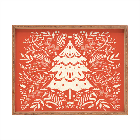 Pimlada Phuapradit Christmas tree winter foliage Rectangular Tray