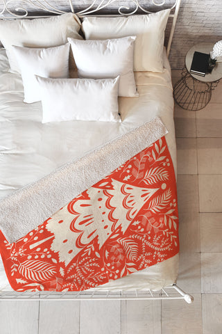 Pimlada Phuapradit Christmas tree winter foliage Fleece Throw Blanket