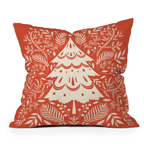 Pimlada Phuapradit Christmas tree winter foliage Throw Pillow