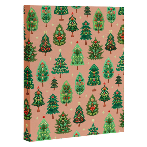 Pimlada Phuapradit Christmas Trees Fawn Art Canvas
