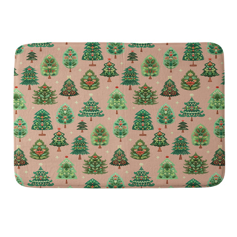 Pimlada Phuapradit Christmas Trees Fawn Memory Foam Bath Mat