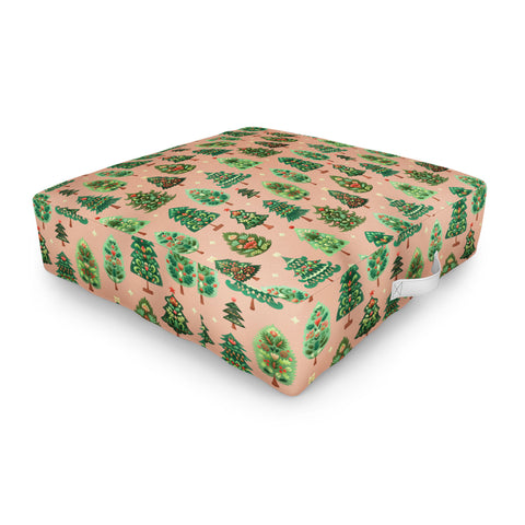 Pimlada Phuapradit Christmas Trees Fawn Outdoor Floor Cushion