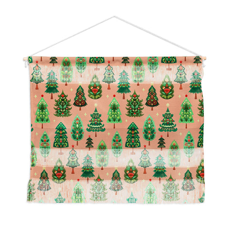Pimlada Phuapradit Christmas Trees Fawn Wall Hanging Landscape