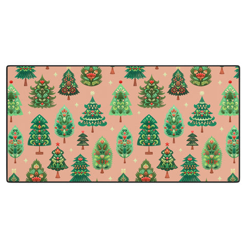 Pimlada Phuapradit Christmas Trees Fawn Desk Mat