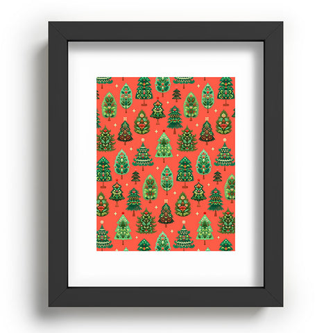 Pimlada Phuapradit Christmas Trees red Recessed Framing Rectangle