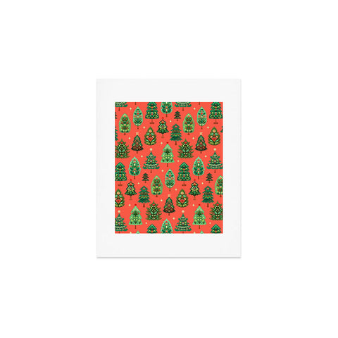 Pimlada Phuapradit Christmas Trees red Art Print