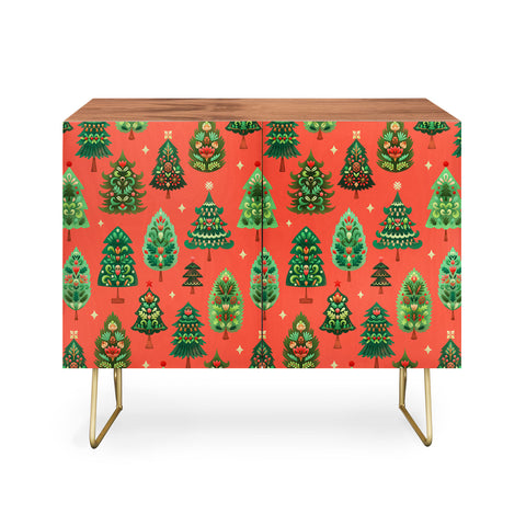 Pimlada Phuapradit Christmas Trees red Credenza