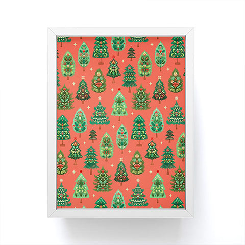 Pimlada Phuapradit Christmas Trees red Framed Mini Art Print