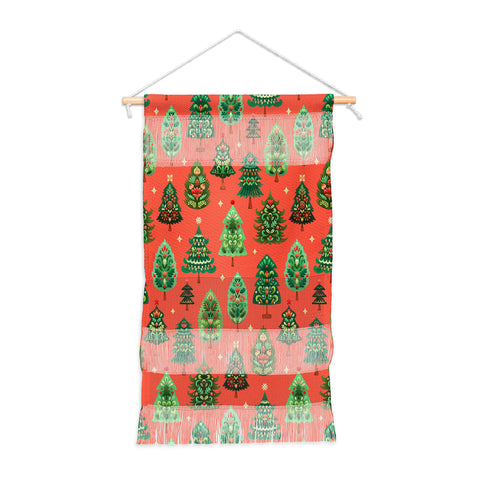 Pimlada Phuapradit Christmas Trees red Wall Hanging Portrait