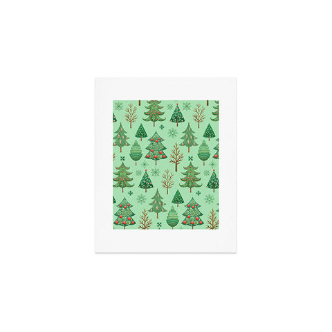 Pimlada Phuapradit Christmas trees snowflakes Art Print
