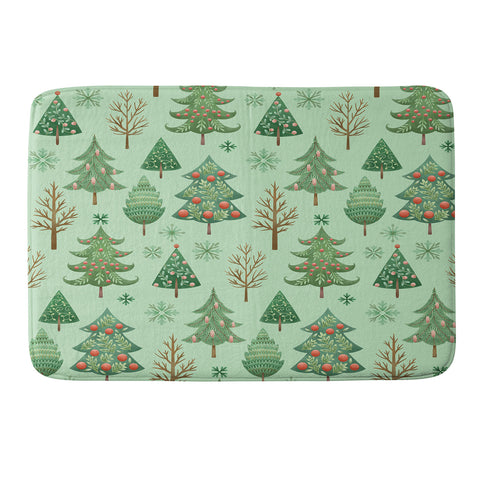 Pimlada Phuapradit Christmas trees snowflakes Memory Foam Bath Mat