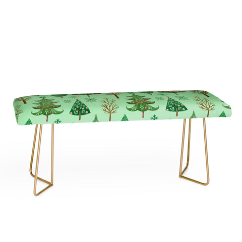 Pimlada Phuapradit Christmas trees snowflakes Bench