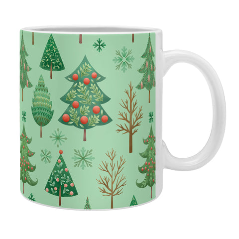 Pimlada Phuapradit Christmas trees snowflakes Coffee Mug