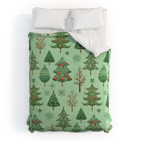 Pimlada Phuapradit Christmas trees snowflakes Comforter