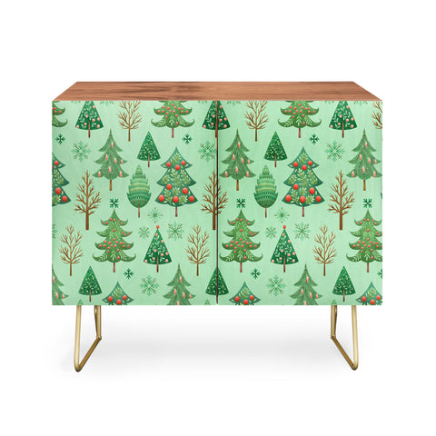 Pimlada Phuapradit Christmas trees snowflakes Credenza