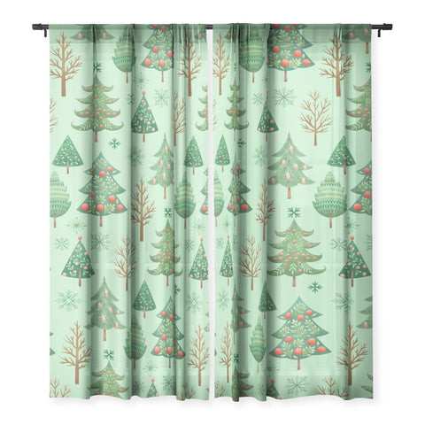 Pimlada Phuapradit Christmas trees snowflakes Sheer Non Repeat