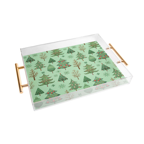 Pimlada Phuapradit Christmas trees snowflakes Acrylic Tray