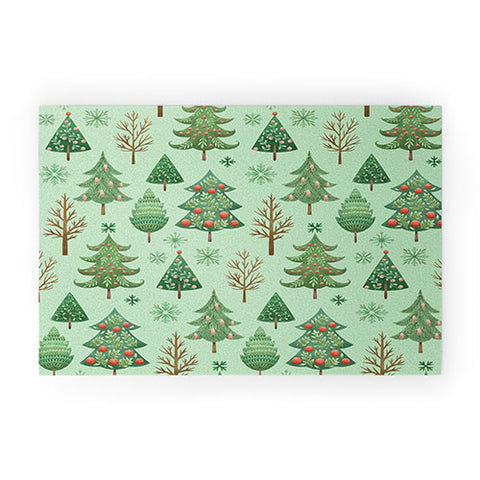 Pimlada Phuapradit Christmas trees snowflakes Welcome Mat