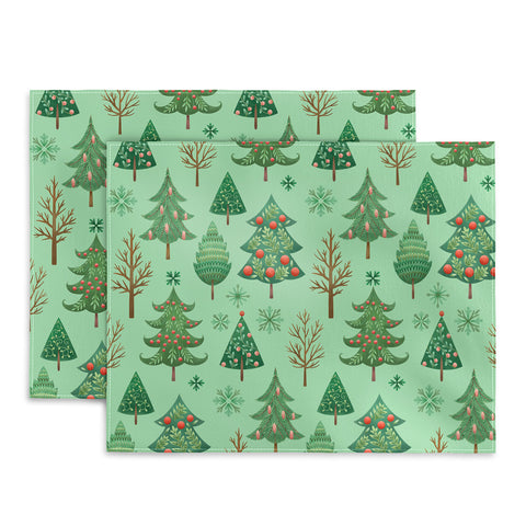 Pimlada Phuapradit Christmas trees snowflakes Placemat