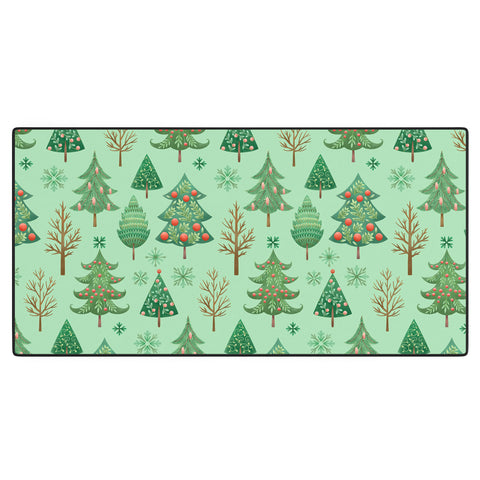 Pimlada Phuapradit Christmas trees snowflakes Desk Mat