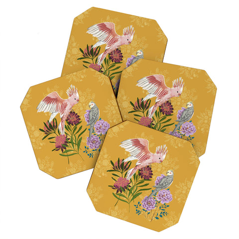 Pimlada Phuapradit Cockatiel And Cockatoo Coaster Set
