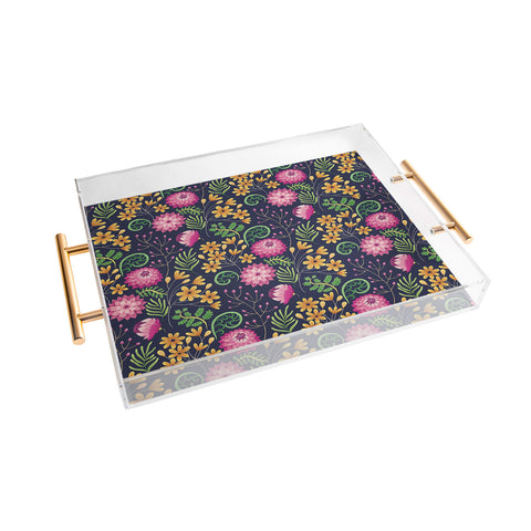 Pimlada Phuapradit Dahlia and fern Acrylic Tray