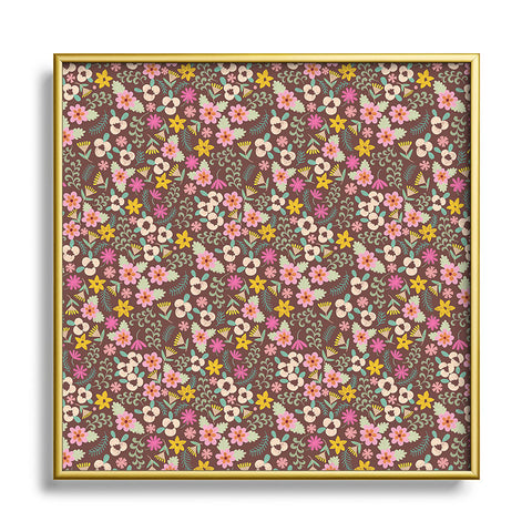 Pimlada Phuapradit Ditsy Floral 3 Square Metal Framed Art Print