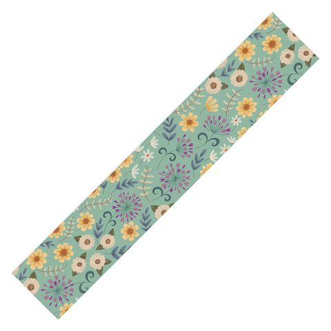 Pimlada Phuapradit Ditsy Floral Blue Green Table Runner