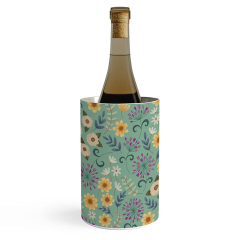 Pimlada Phuapradit Ditsy Floral Blue Green Wine Chiller