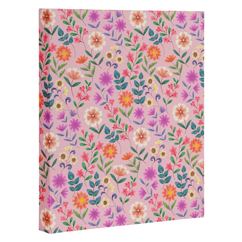 Pimlada Phuapradit Ditsy Floral Pink Art Canvas