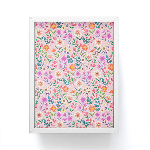 Pimlada Phuapradit Ditsy Floral Pink Framed Mini Art Print
