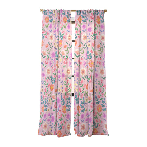 Pimlada Phuapradit Ditsy Floral Pink Sheer Non Repeat