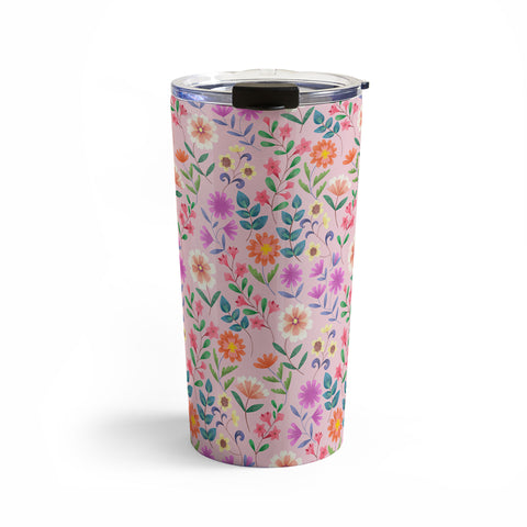 Pimlada Phuapradit Ditsy Floral Pink Travel Mug