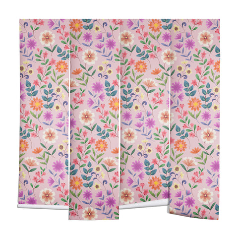 Pimlada Phuapradit Ditsy Floral Pink Wall Mural