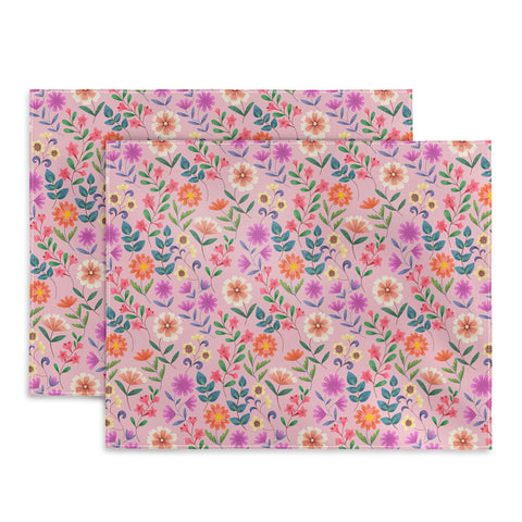 Pimlada Phuapradit Ditsy Floral Pink Placemat