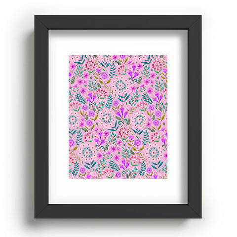 Pimlada Phuapradit Ditsy Purple Floral Half Drop Recessed Framing Rectangle