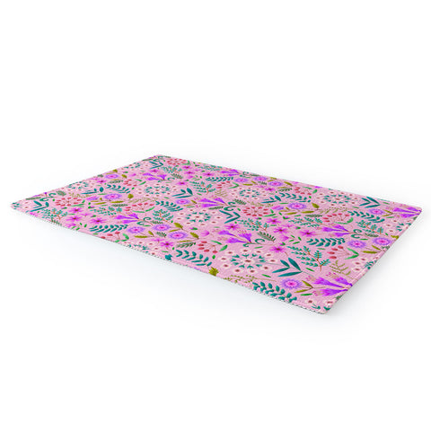 Pimlada Phuapradit Ditsy Purple Floral Half Drop Area Rug