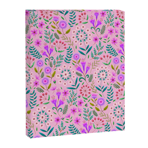 Pimlada Phuapradit Ditsy Purple Floral Half Drop Art Canvas
