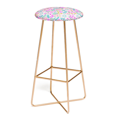 Pimlada Phuapradit Ditsy Purple Floral Half Drop Bar Stool